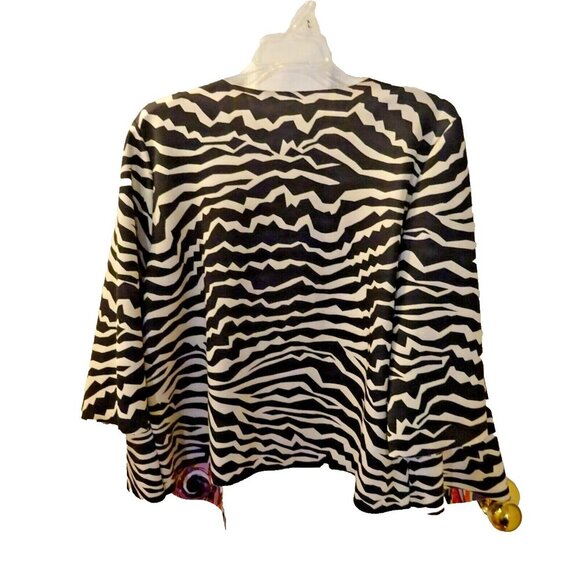 XL Artsy‎ Zebra & Abstract Print Open Jacket – Designer Style Statement Piece - Picture 2 of 6